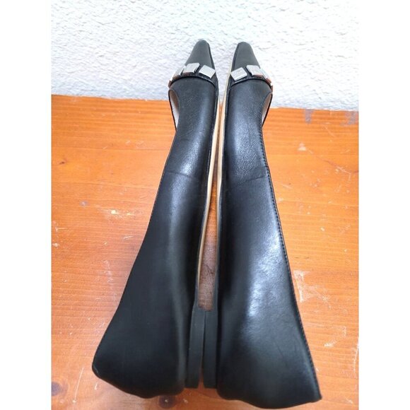 Michael Kors Black Leather Flats With Studded Detail Size 7M - Picture 6 of 10